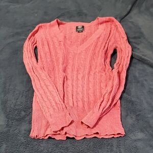 American Eagle Outfitters Coral V-Neck Sweater